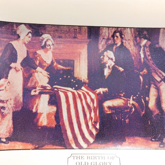 Houze Art Patriotic Glass Trays Declaration Independence, Washington, Old Glory - Picture 8 of 8